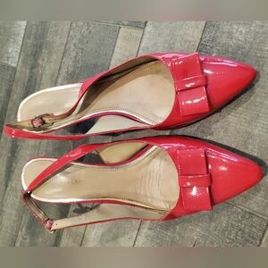 Pink ANTONIO MELANI Patent Slingback Heels